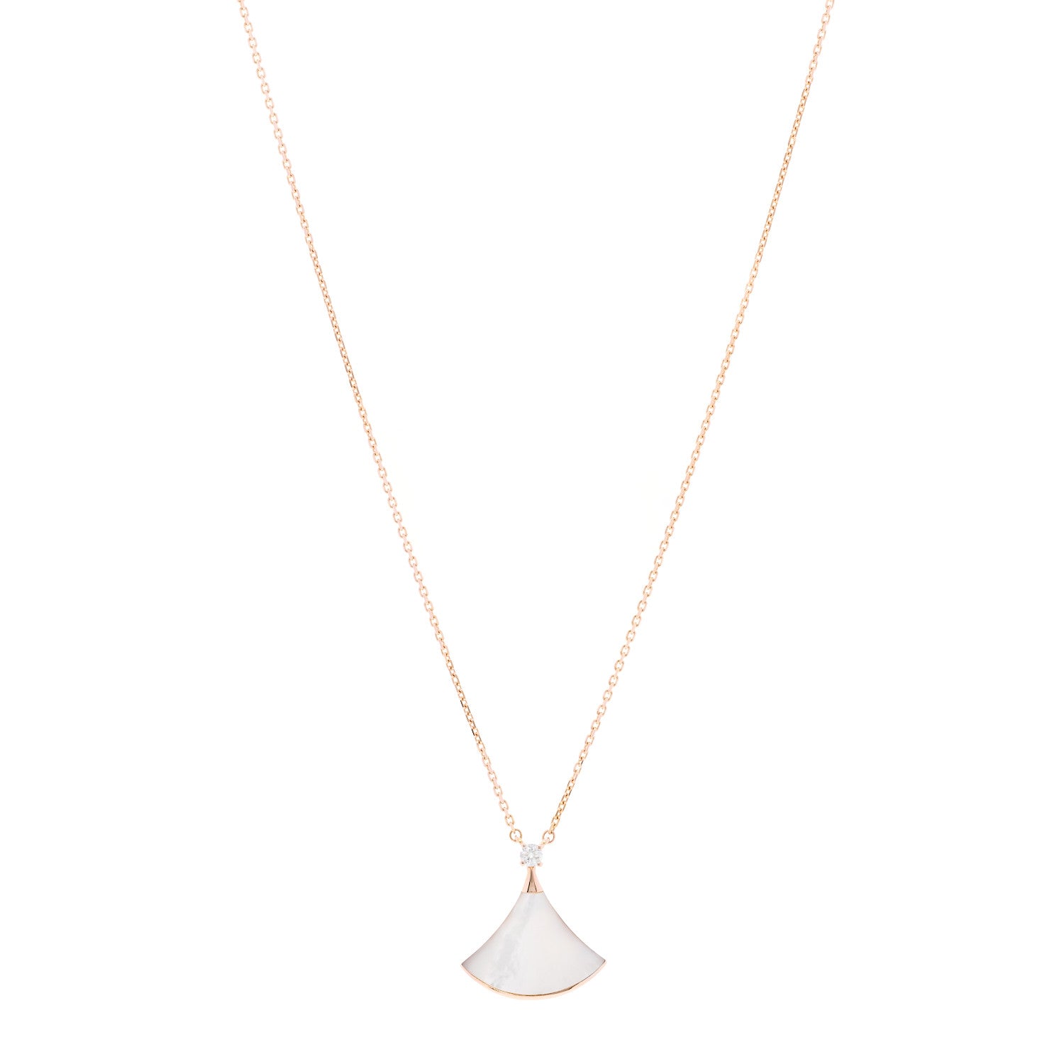 Bulgari 18K Rose Gold Diamond Mother of Pearl Divas' Dream Pendant Necklace 1 of 6
