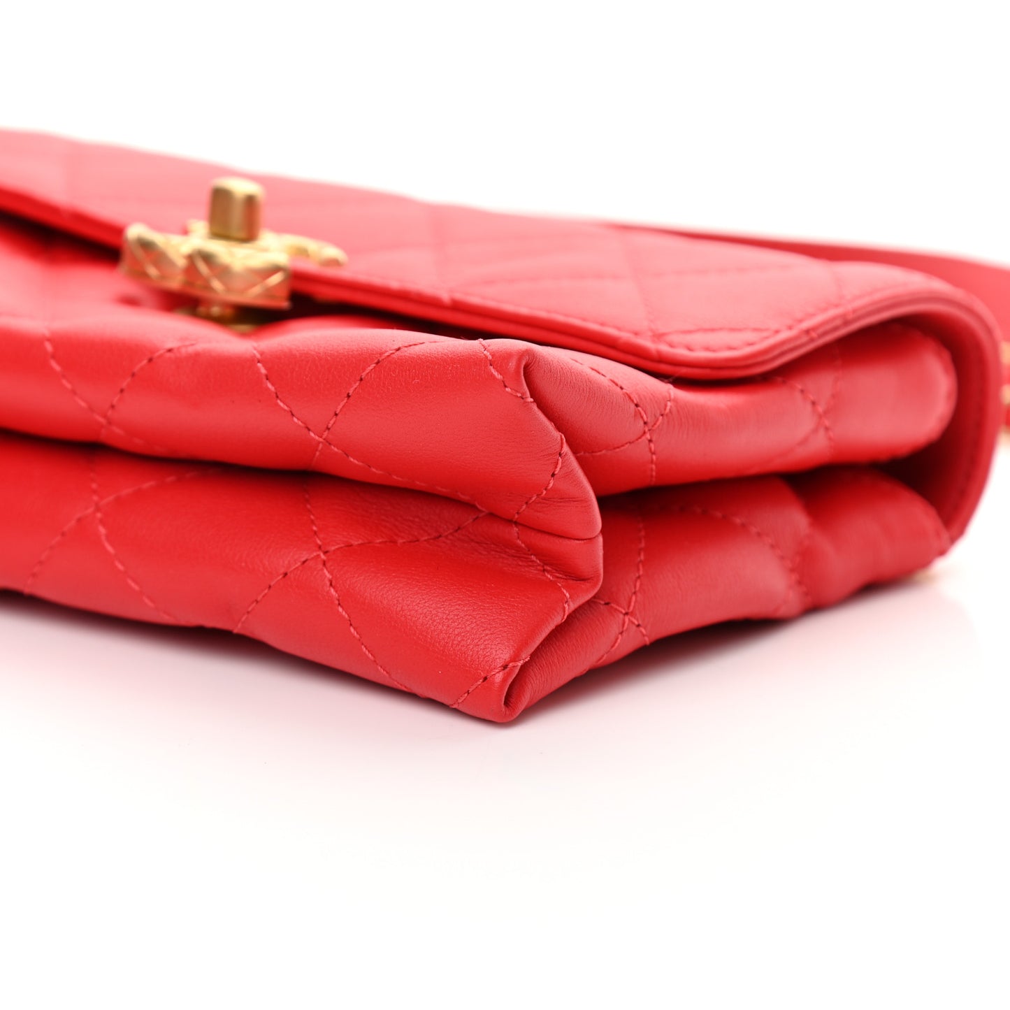 Calfskin Quilted Mini Flap Bag Red