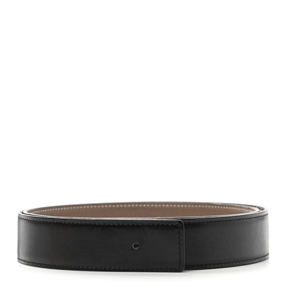 Hermes Box Togo 32mm Belt Strap 95 Black Etoupe 2 of 11