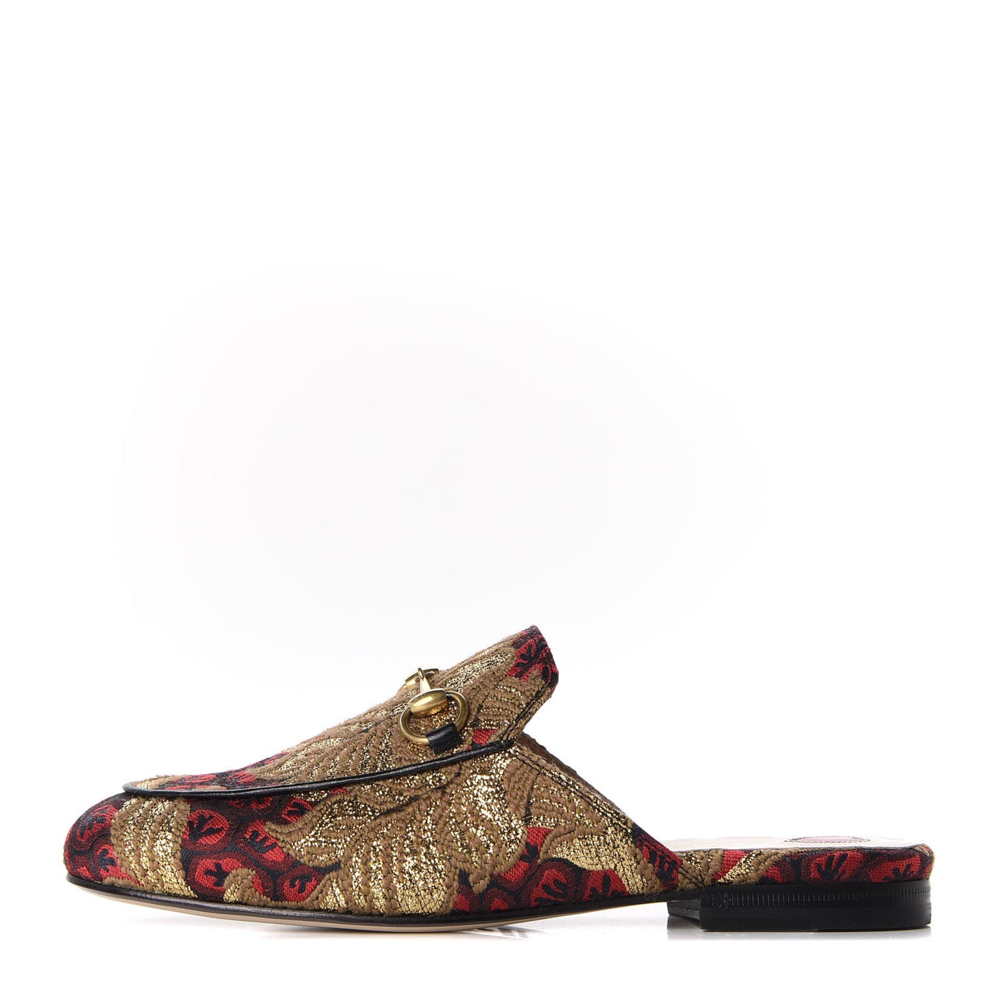 Jacquard Malaga Kid Wood Flower Womens Princetown Slippers 35 Black Camel