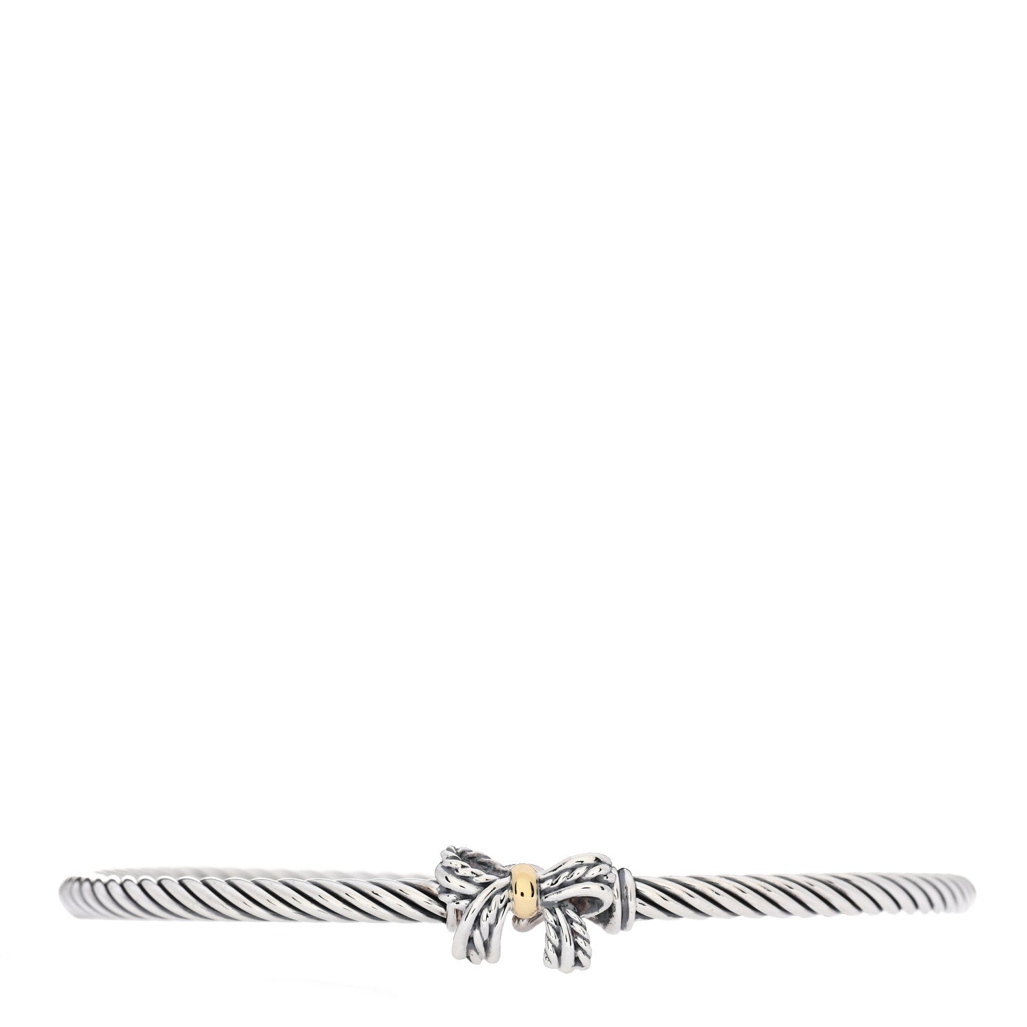 David Yurman Sterling Silver 18K Yellow Gold Bow Cable Collectibles Bracelet 1 of 3
