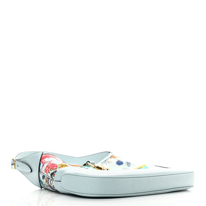 Gucci Canvas Flora Medium Jackie Hobo Light Blue 4 of 11