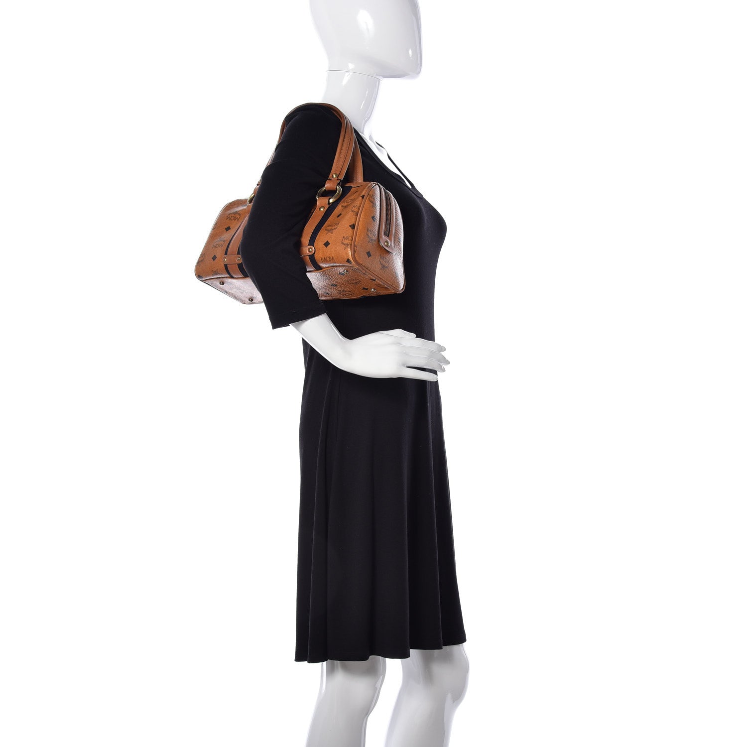 MCM Visetos Boston Bag Cognac 2 of 15