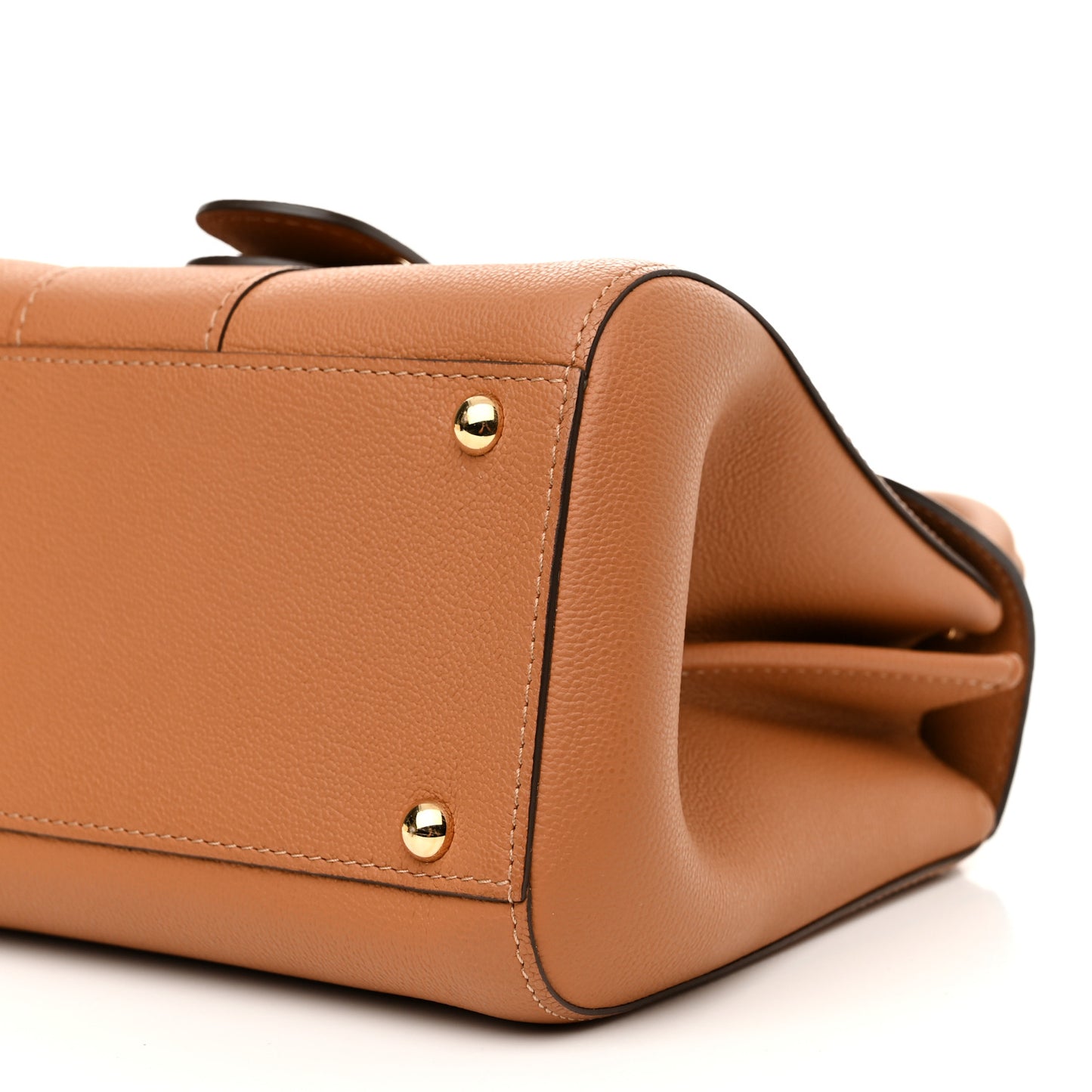 Grained Calfskin Mini Brillant Satchel Natural