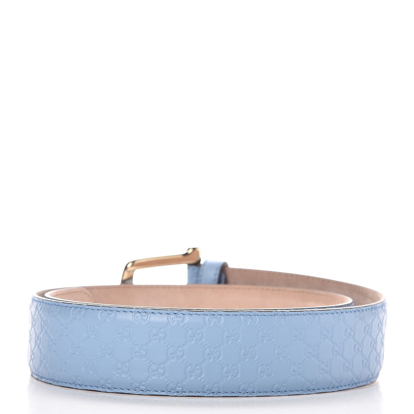 Soft Microguccissima Margaux Calfskin Belt 85 34 Mineral Blue
