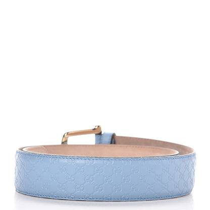 Gucci Soft Microguccissima Margaux Calfskin Belt 85 34 Mineral Blue 3 of 7