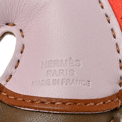 Hermes Milo Lambskin Geegee Camail Bag Charm Mauve Pale Gold Etoupe Rose Texas 3 of 5