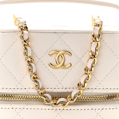 Chanel Caviar Quilted Vanity With Chain White 8 of 10