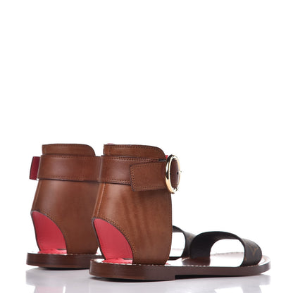 Louis Vuitton Calfskin Monogram Ocean Drive Flat Sandals 36 Cognac 4 of 9