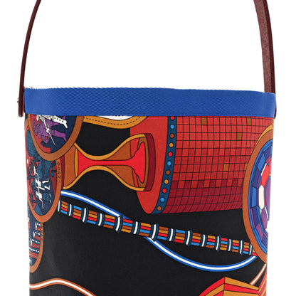 Hermes Canvas Silk Printed Petit H So Small Bucket Bag 7 of 12