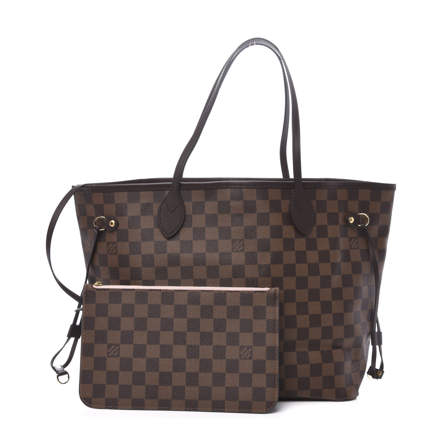 Louis Vuitton Damier Ebene Neo Neverfull MM Rose Ballerine 1 of 12