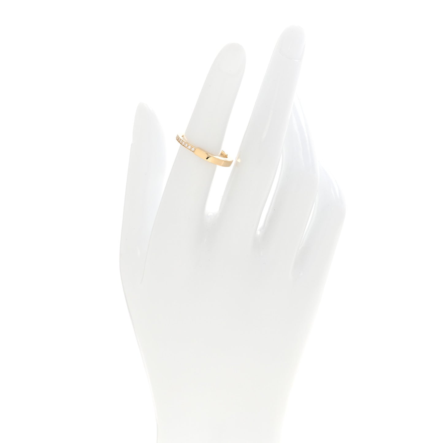 18K Yellow Gold Diamond Lock Ring 53 6.5