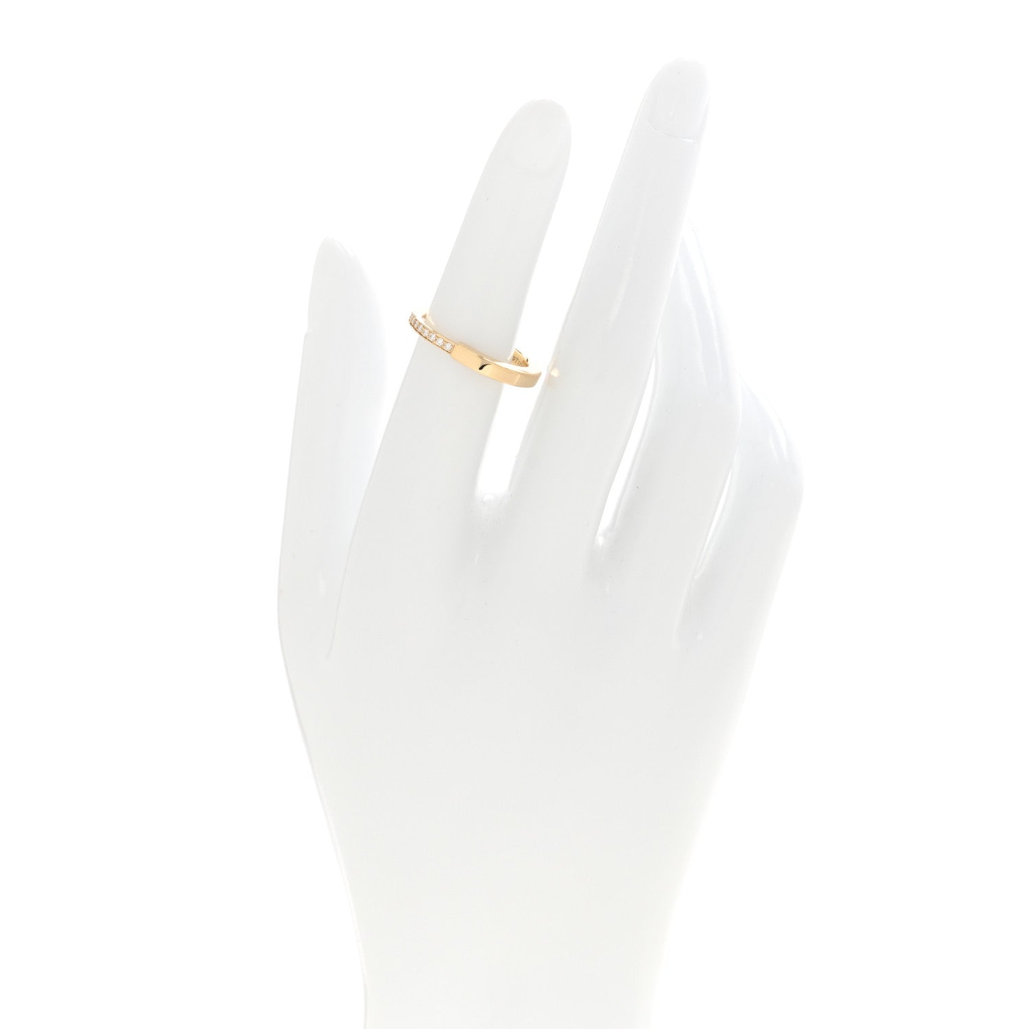 Tiffany 18K Yellow Gold Diamond Lock Ring 53 6.5 2 of 5