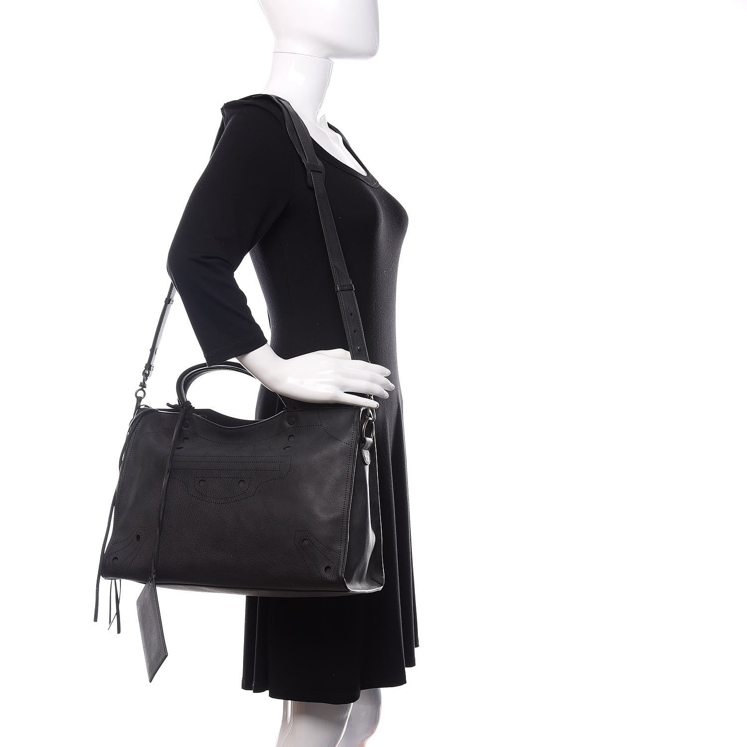 Balenciaga Veau Soyeux Perforated Blackout Hardware City Black 2 of 11