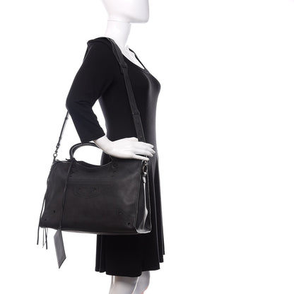 Balenciaga Veau Soyeux Perforated Blackout Hardware City Black 2 of 11