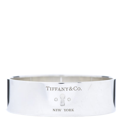 Tiffany Sterling Silver Diamond Wide Locks Bangle Bracelet 1 of 7