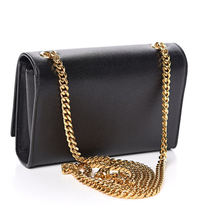 Saint Laurent Grain De Poudre Small Monogram Kate Satchel Black 3 of 12