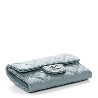 Chanel Caviar Quilted Flap Card Holder Wallet Light Blue 4 of 12