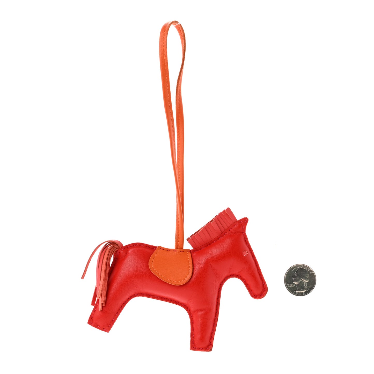 Milo Lambskin Grigri Rodeo Horse Bag Charm MM Rouge Rose Indien Jaipur Feu
