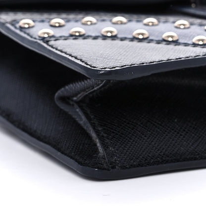 Prada Saffiano Studded Sound Bag Black Baltico 9 of 12