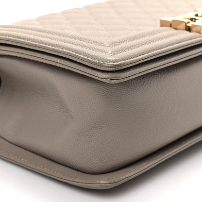Chanel Caviar Quilted Medium Boy Flap Dark Beige 8 of 9