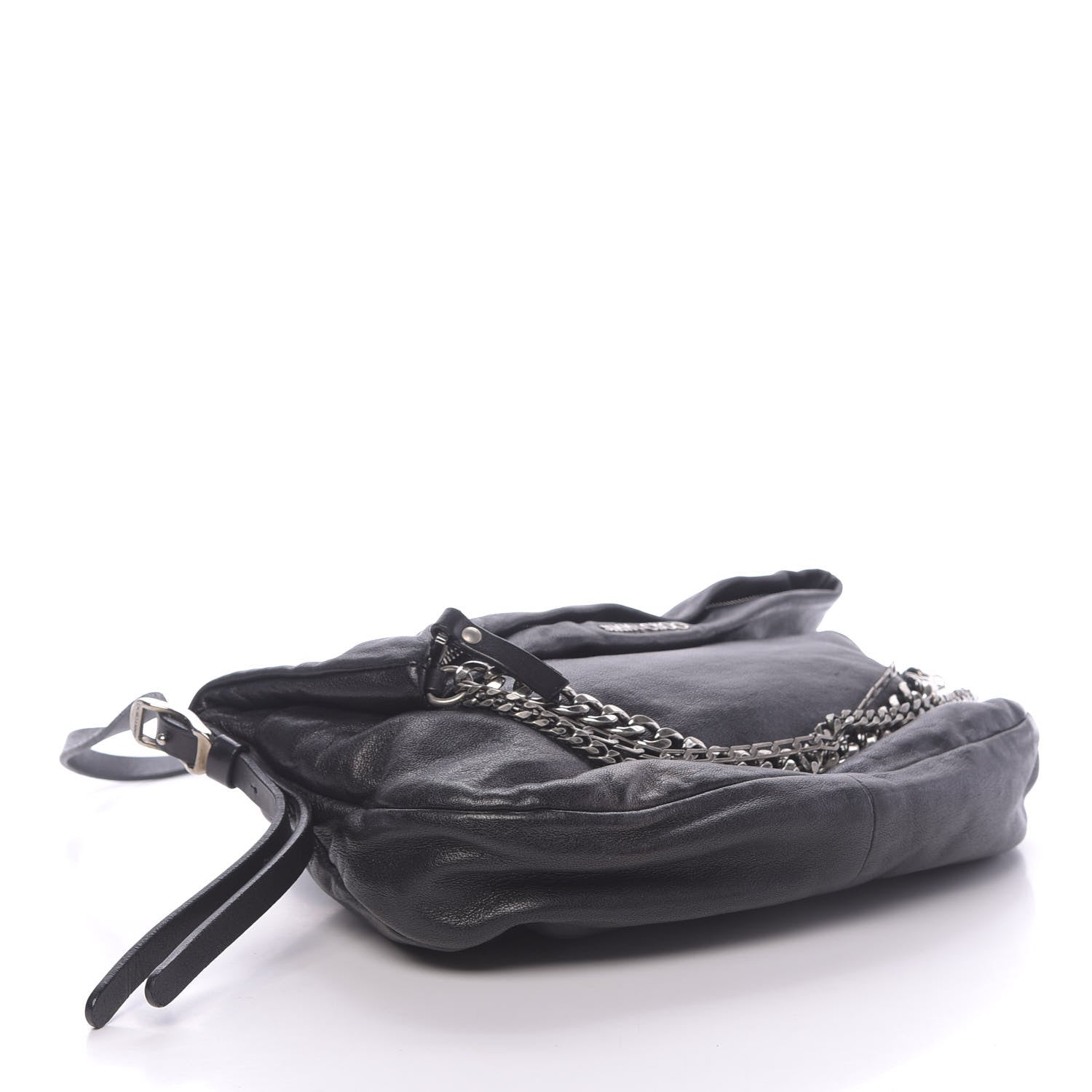 Jimmy Choo Lambskin Small Biker Hobo Black 4 of 11