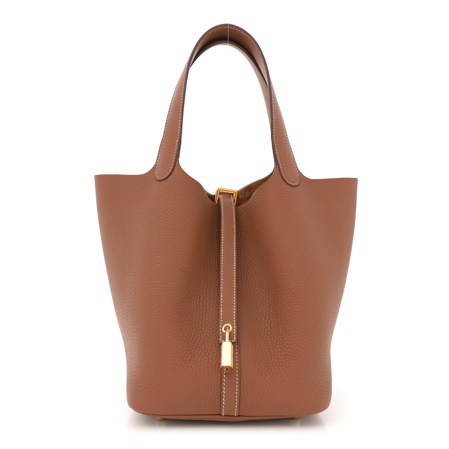 Hermes Taurillon Clemence Picotin Lock 22 MM Gold 1 of 11