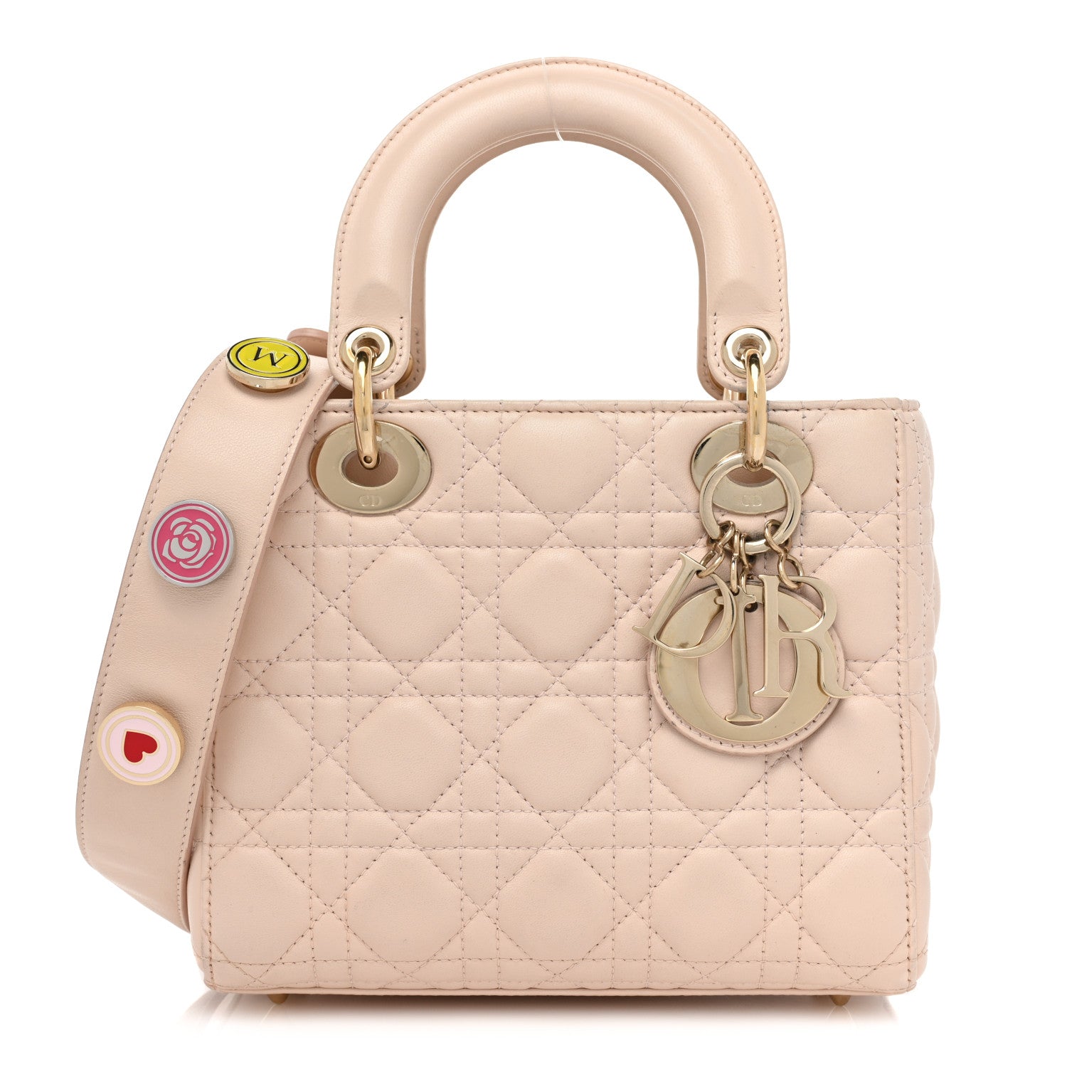 Christian Dior Lambskin Cannage Small Lucky Badges My Lady Dior Pink 1 of 14
