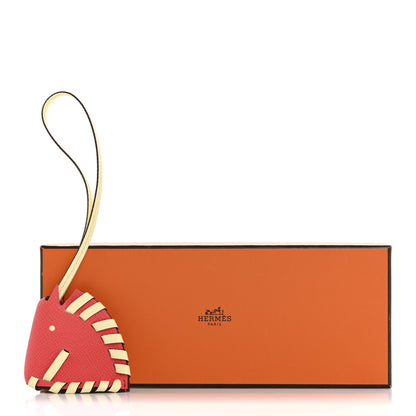 Hermes Epsom Cheval Tresse Bag Charm Rouge Radieux Jaune Milton 4 of 4