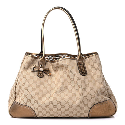 Gucci Monogram Large Princy Tote Gold 1 of 13
