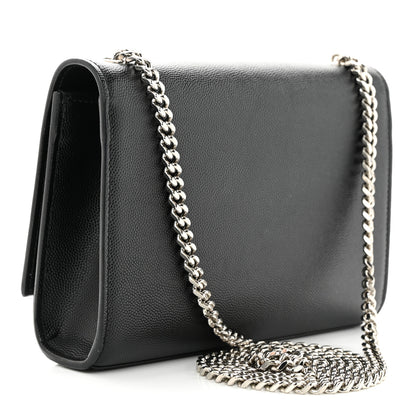 Saint Laurent Grain De Poudre Small Monogram Kate Satchel Black 3 of 12