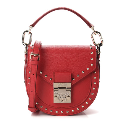 MCM Calfskin Mini Patricia Studded Crossbody Bag Red 1 of 10