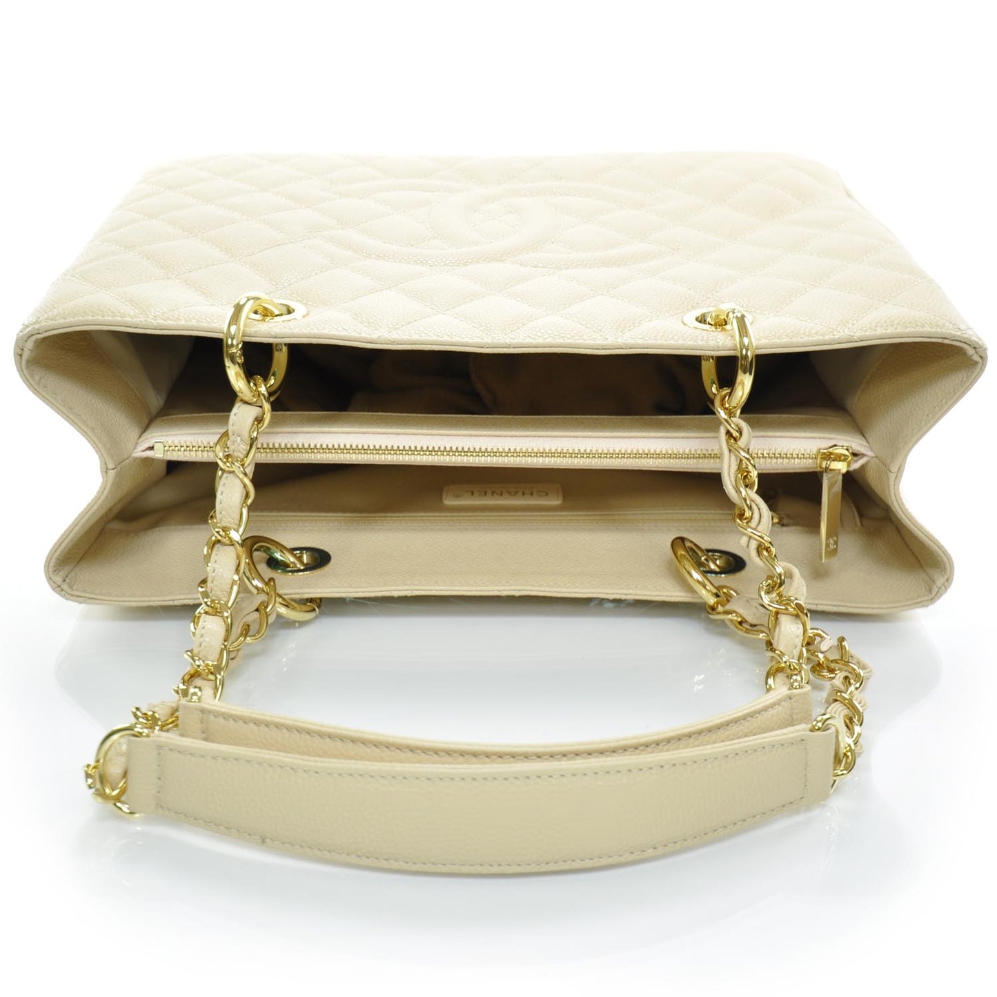 Caviar Grand Shopping Tote GST Beige Clair