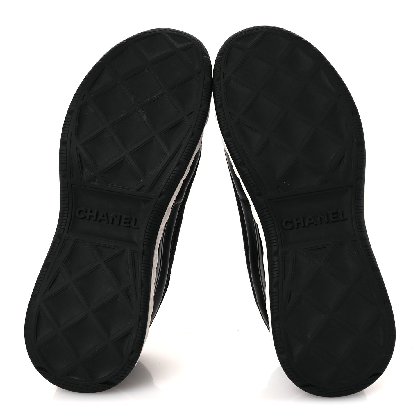 Velvet Calfskin Mixed Fibers CC Sneakers 40.5 Black