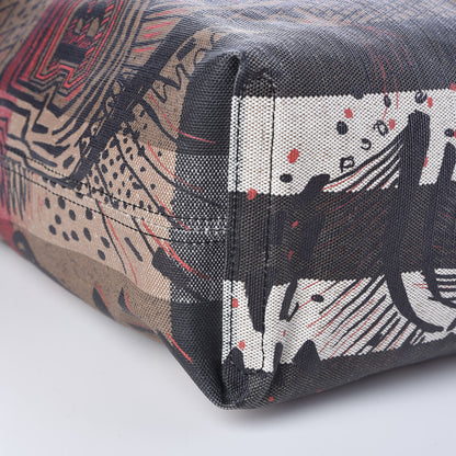 Burberry Coated Canvas Mega Check Medium Doodle Tote Black 7 of 9