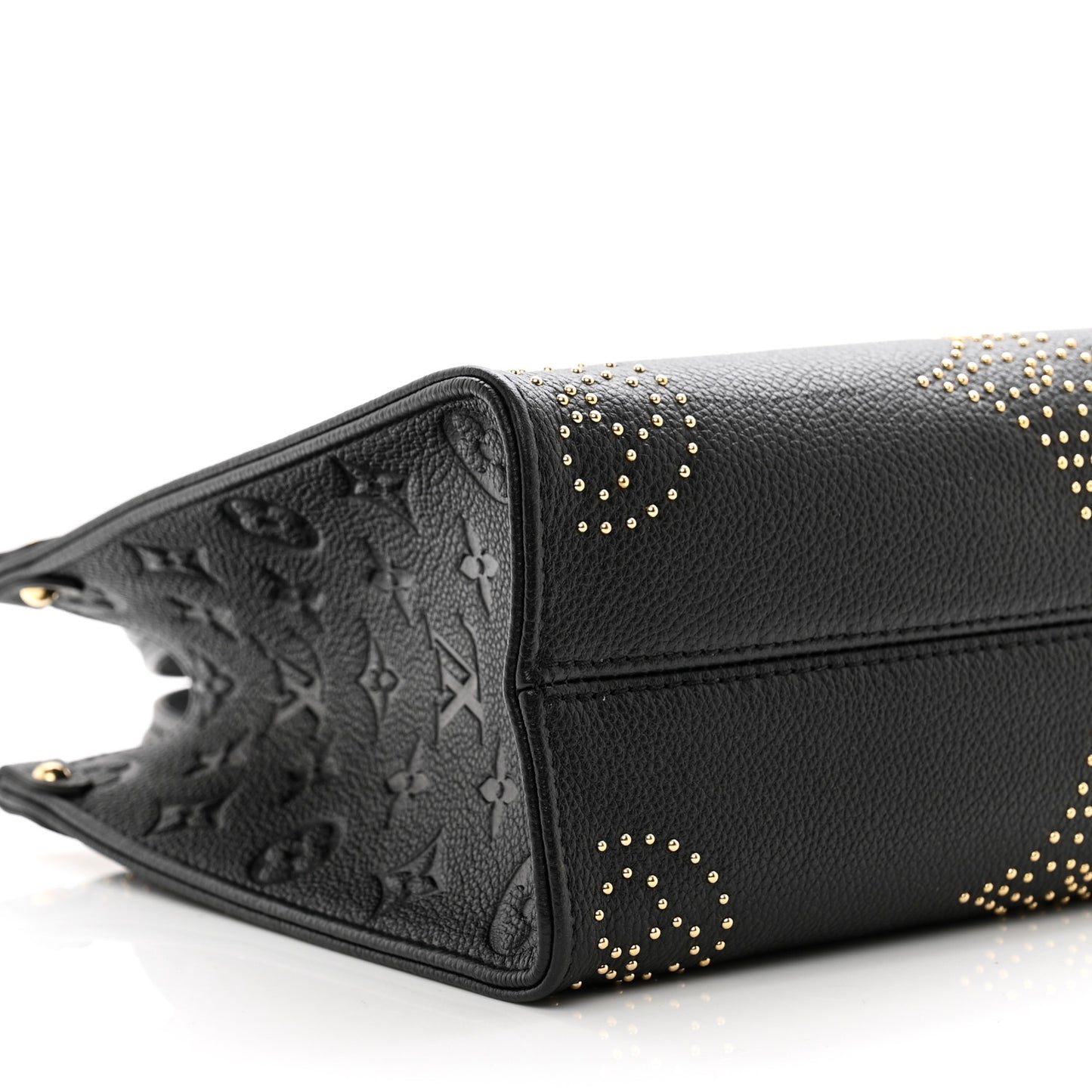 Grained Calfskin Studded Monogram Giant Onthego PM Black