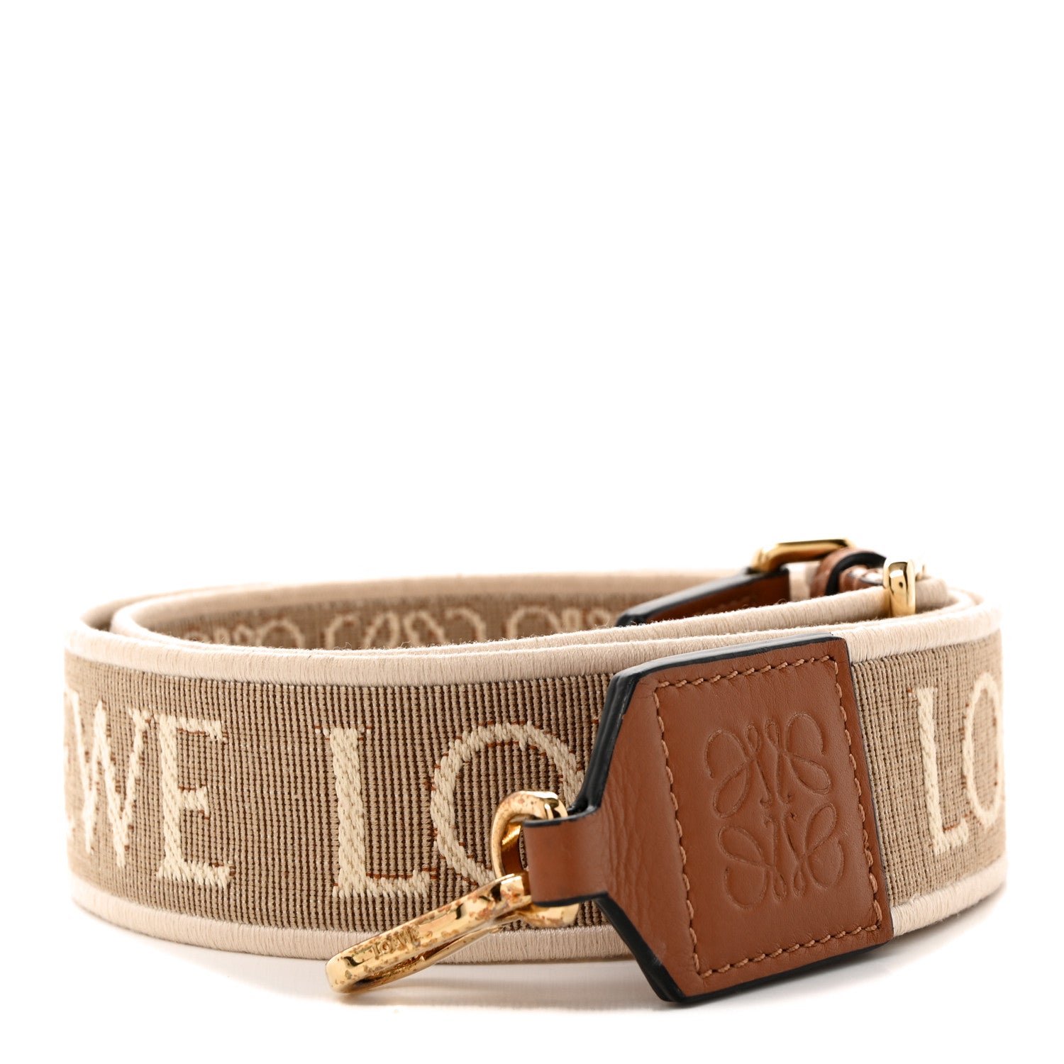 Loewe Calfskin Jacquard Anagram Strap Natural Tan 1 of 6