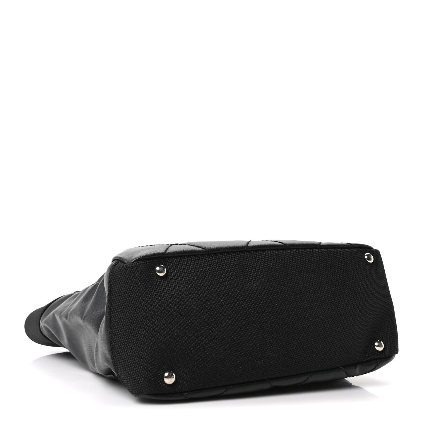 Coated Canvas Quilted Small Paris Biarritz Tote Black