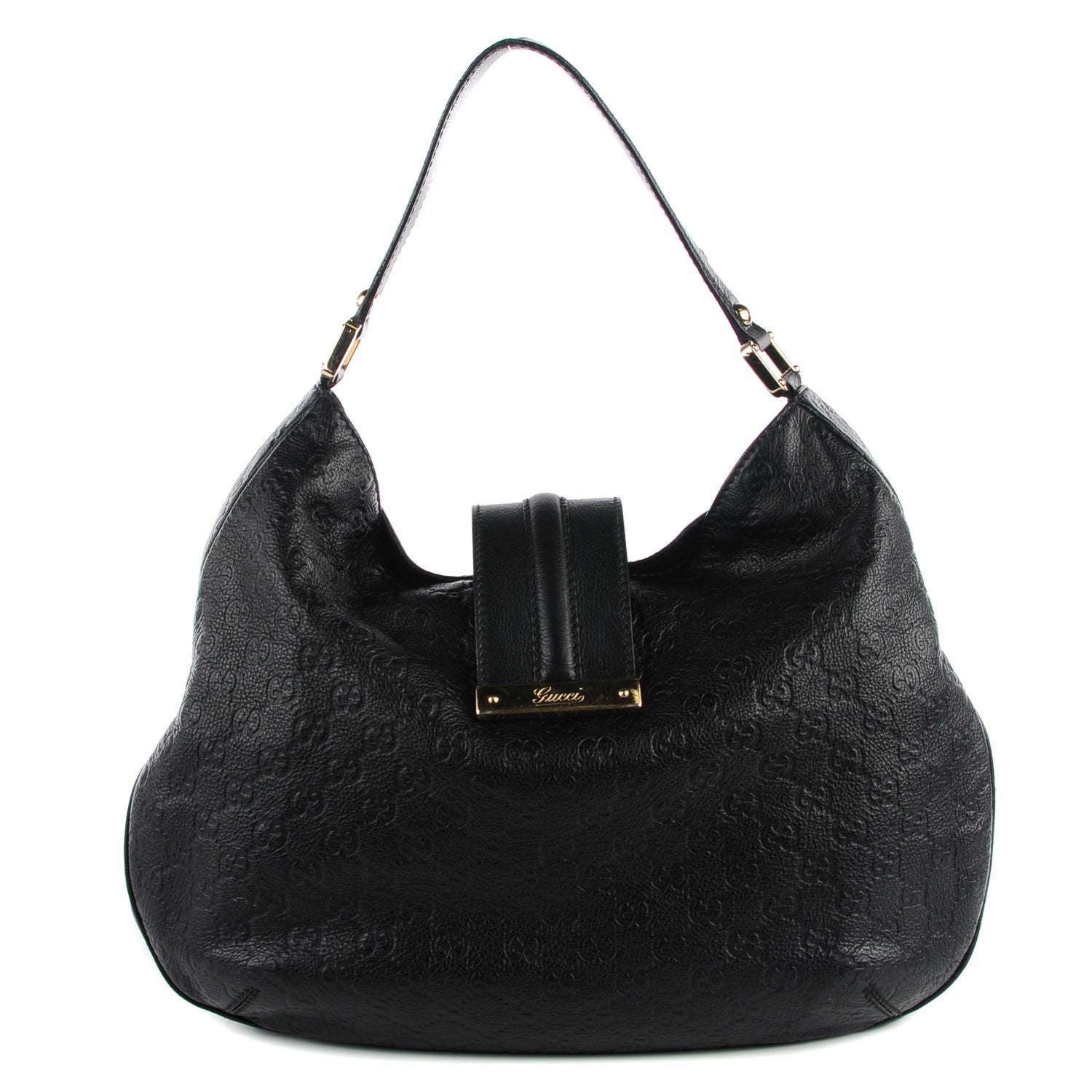 Gucci Guccissima New Ladies Web Large Hobo Black 1 of 7