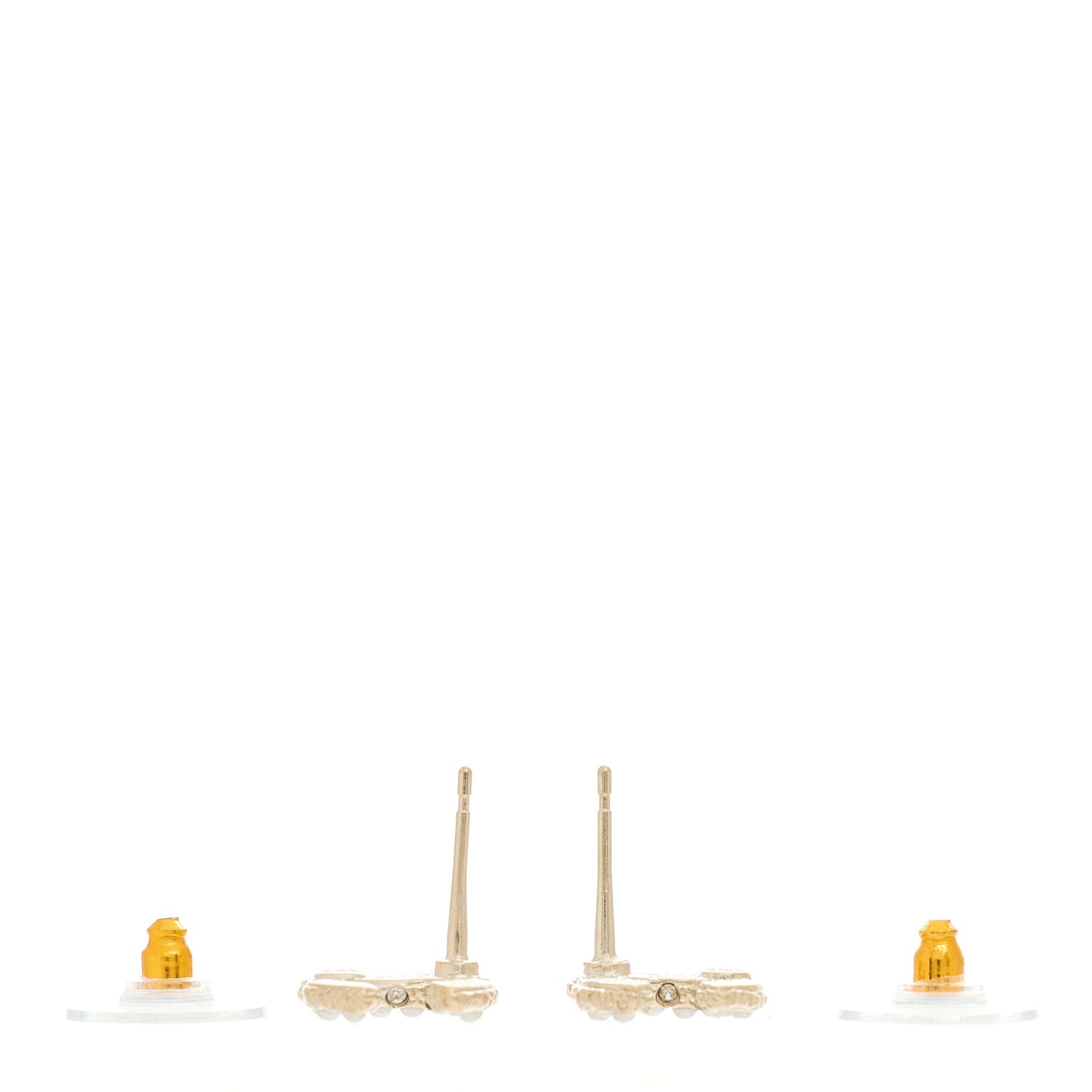 Pearl Crystal CC Earrings Light Gold