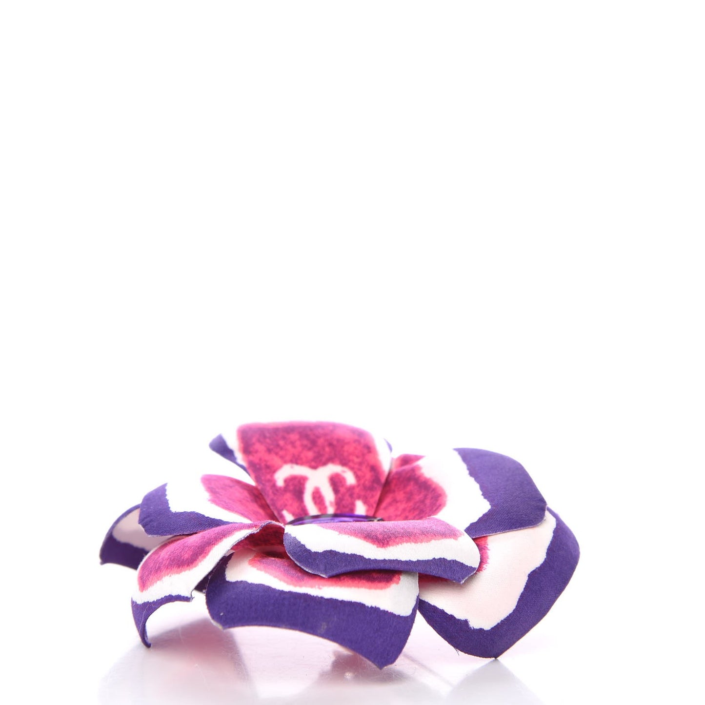 Crepe Satin Camellia Pin Brooch Pink Purple