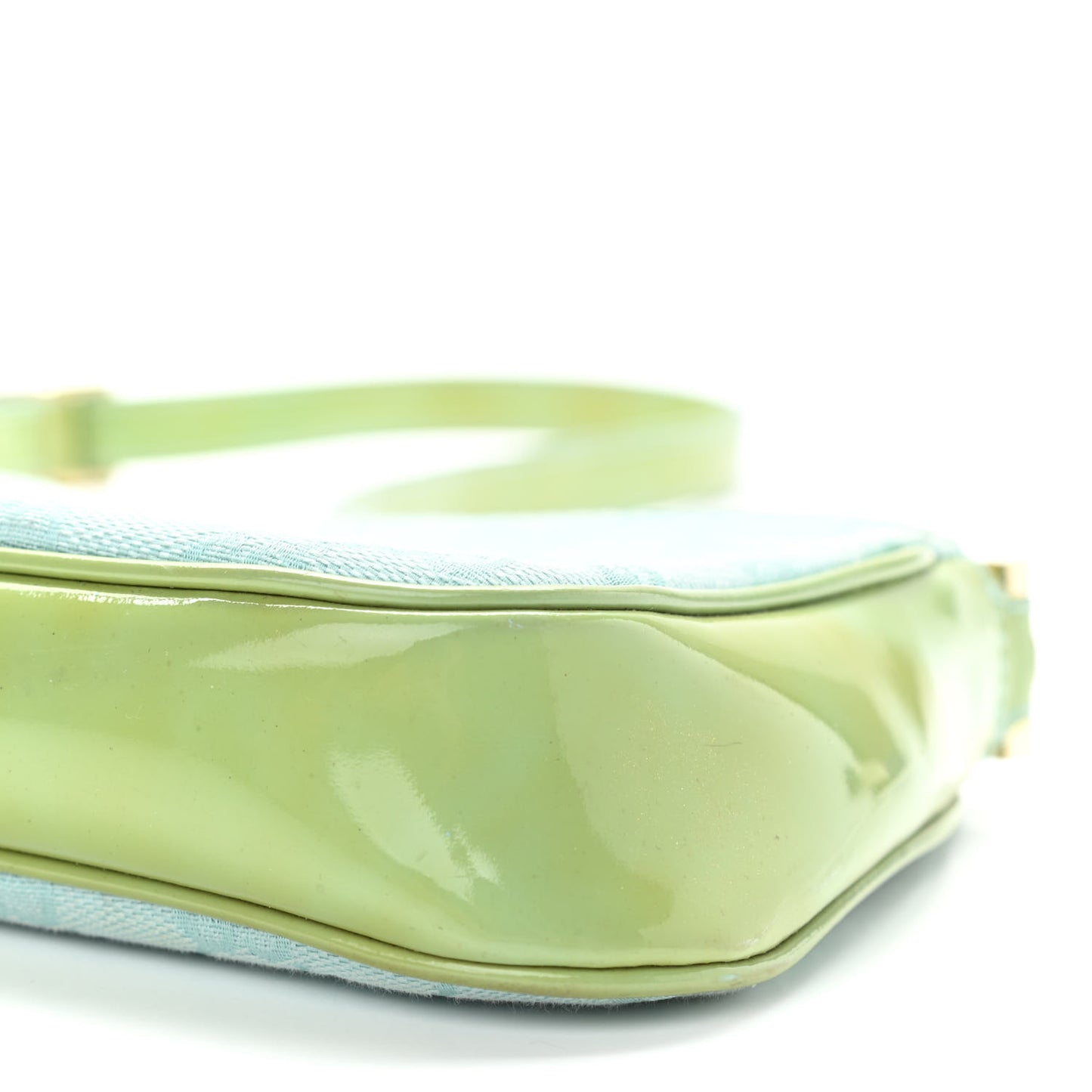 Canvas Patent Monogram Shoulder Bag Green Blue