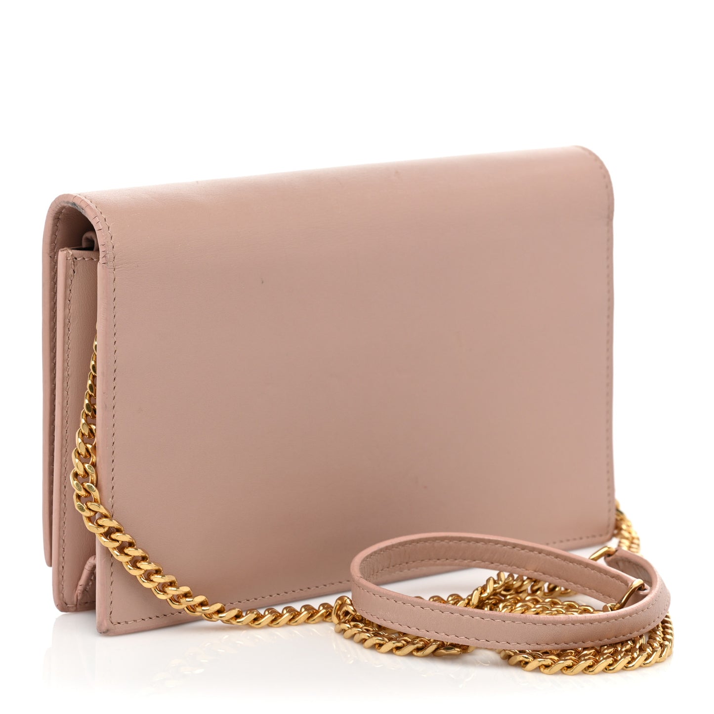 Smooth Calfskin Classic Monogram Kate Tassel Chain Wallet Pale Pink