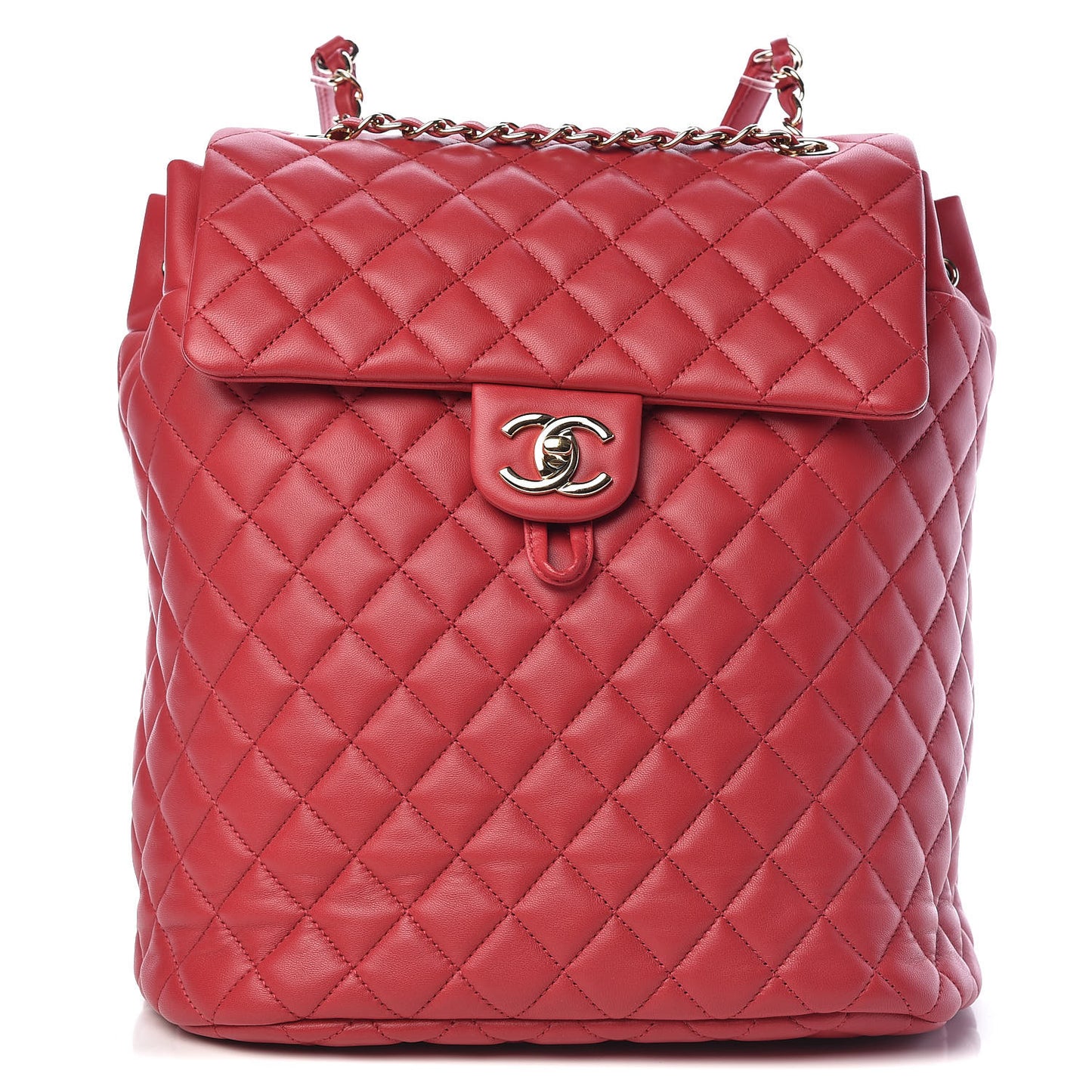 Lambskin Quilted Large Urban Spirit Backpack Red