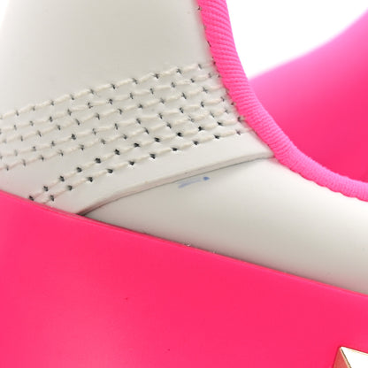 Valentino Garavani Calfskin Womens Backnet Sneakers 35 White Fuchsia 9 of 10