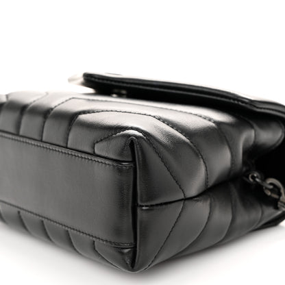 Saint Laurent Calfskin Y Quilted Monogram Monochrome Toy Loulou Crossbody Bag Black 9 of 11