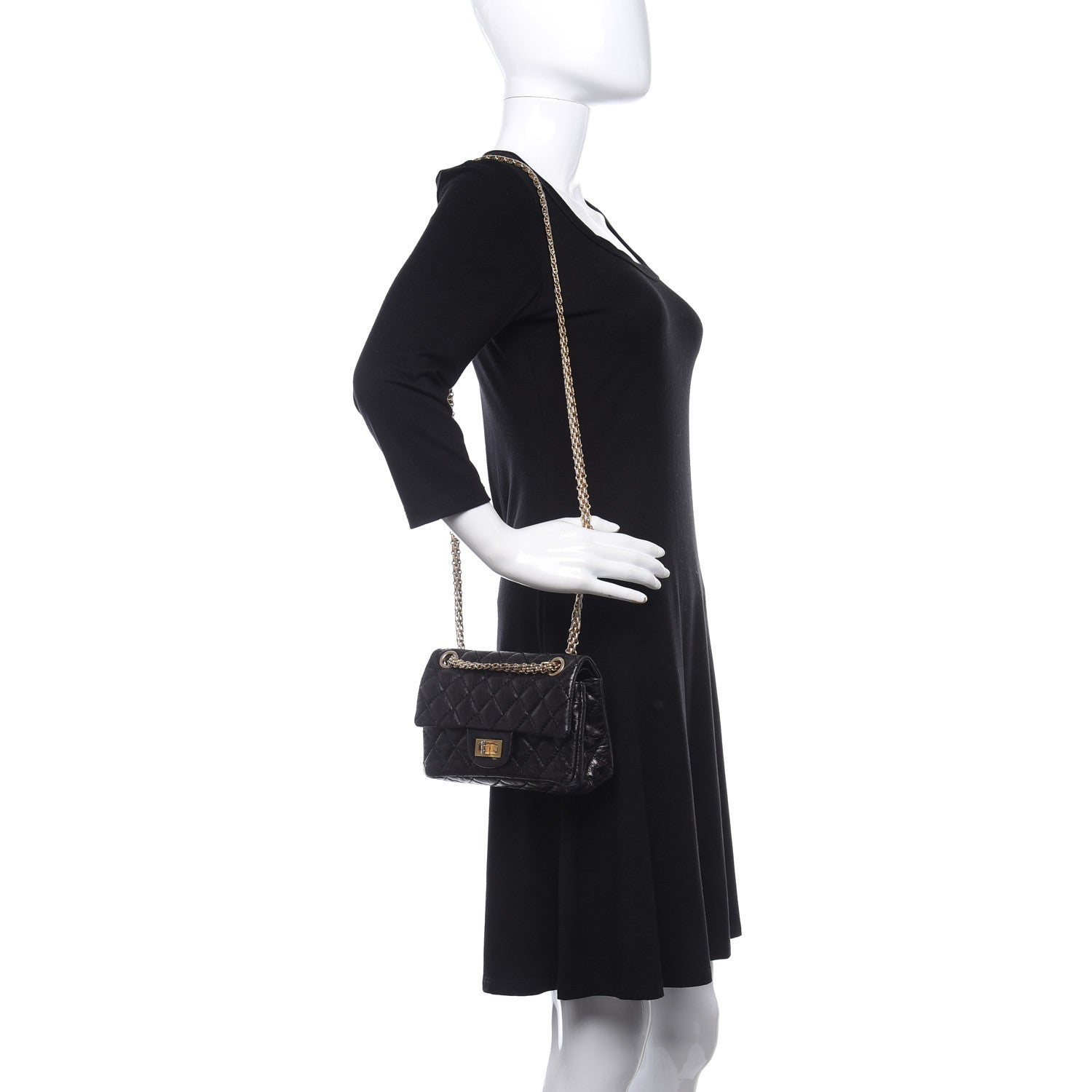 Chanel Aged Calfskin Quilted 2.55 Reissue 224 Flap Black 2 of 11