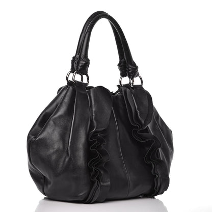 Prada Nappa Ruffle Bag Black 3 of 9