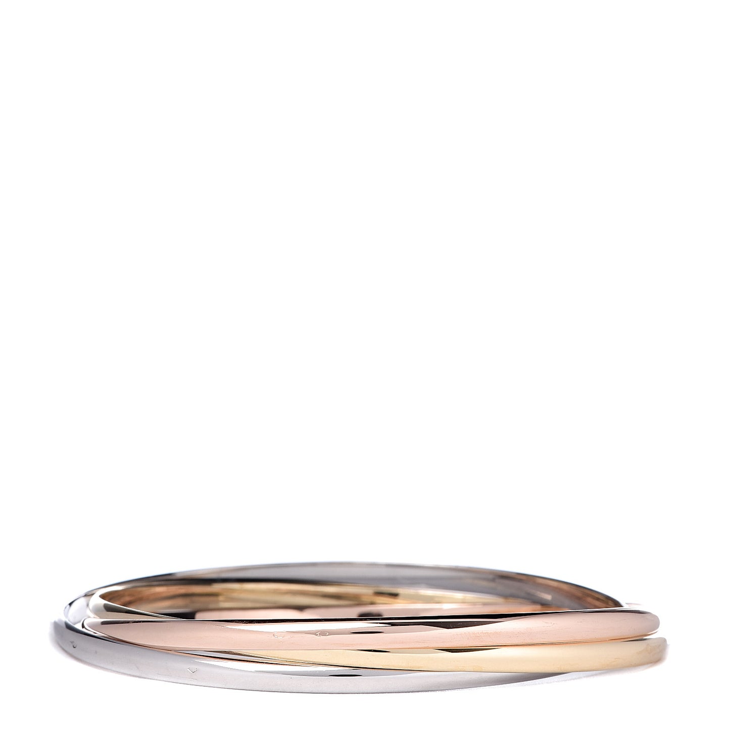 18K Pink Yellow White Gold Trinity Bangle Bracelet 64