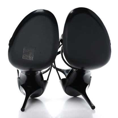Saint Laurent Patent Cassandra 100 Sandals 39 Black 5 of 7